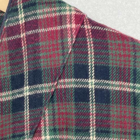 GOODNIGHT Nightshirt Mens L-XL Flannel Plaid Long Sleeve Pajama PJ Cotton Red - Picture 11 of 14